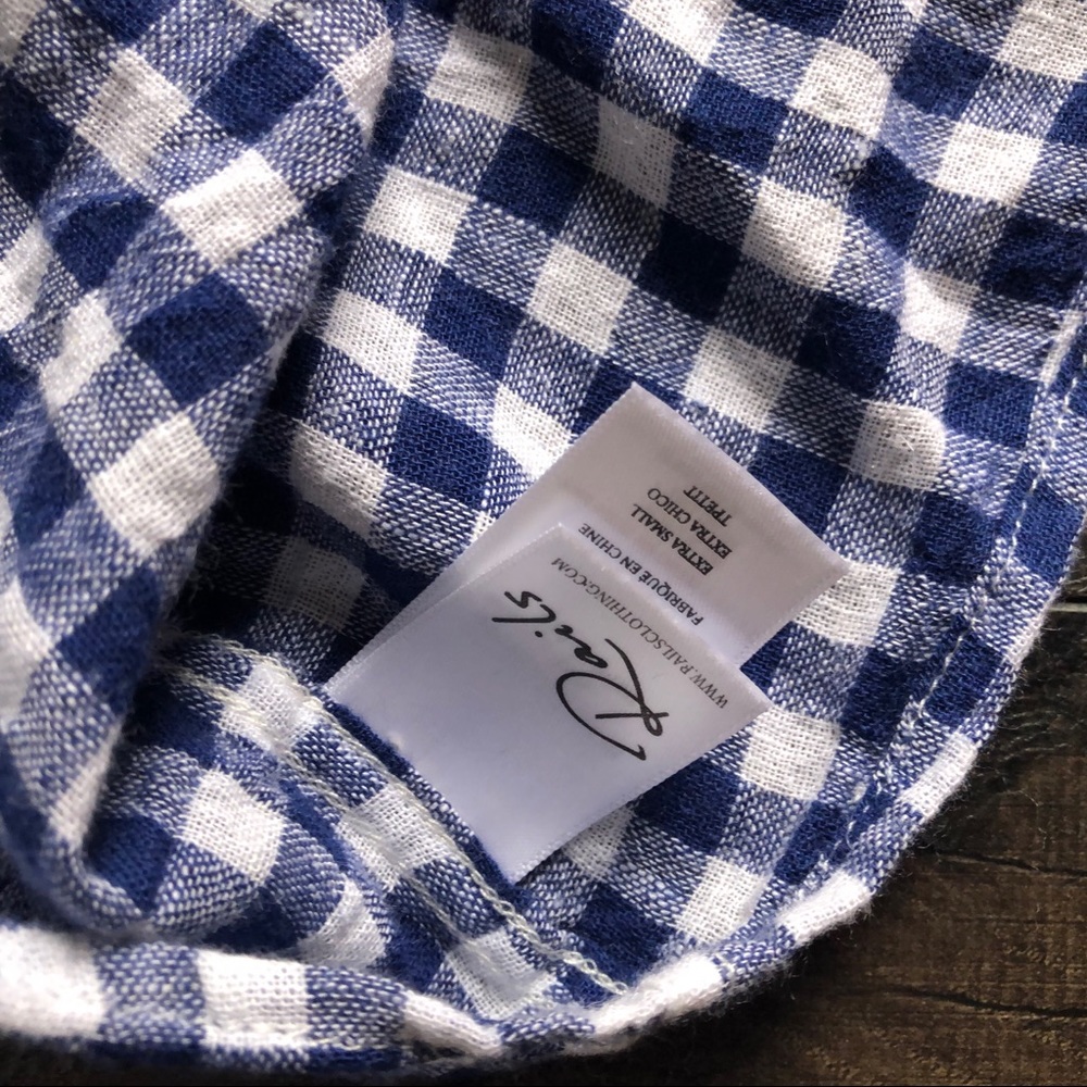 Rails Val Gingham Tie Shirt Button Down Xs - image 2